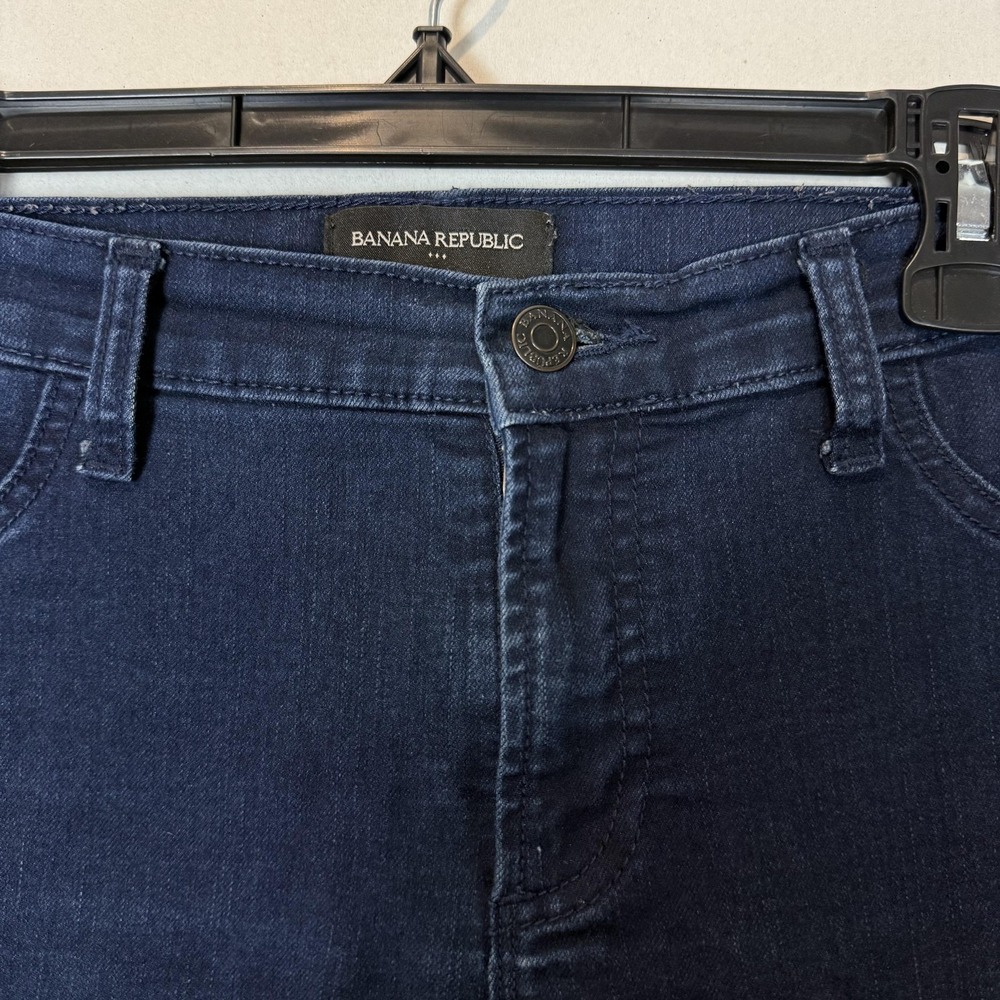 Banana Republic Jeans Womens 14 Blue Skinny Mid Rise Stretch Dark Wash Denim - Picture 8 of 16